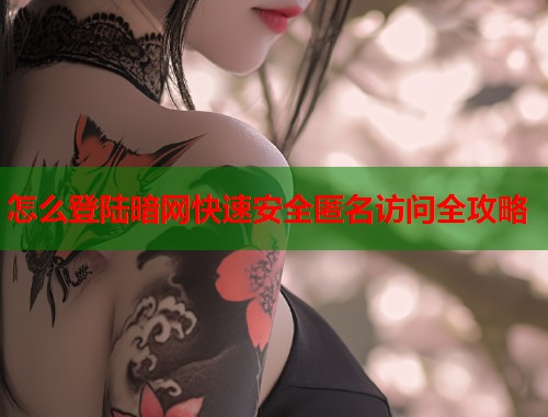 怎么登陆暗网快速安全匿名访问全攻略