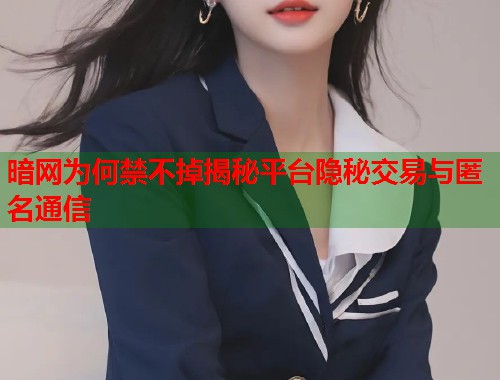 暗网为何禁不掉揭秘平台隐秘交易与匿名通信