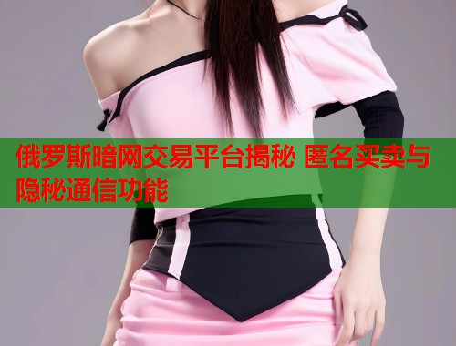 俄罗斯暗网交易平台揭秘 匿名买卖与隐秘通信功能